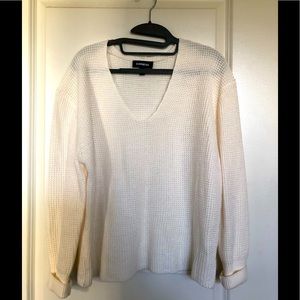Cream V Neck sweater Express